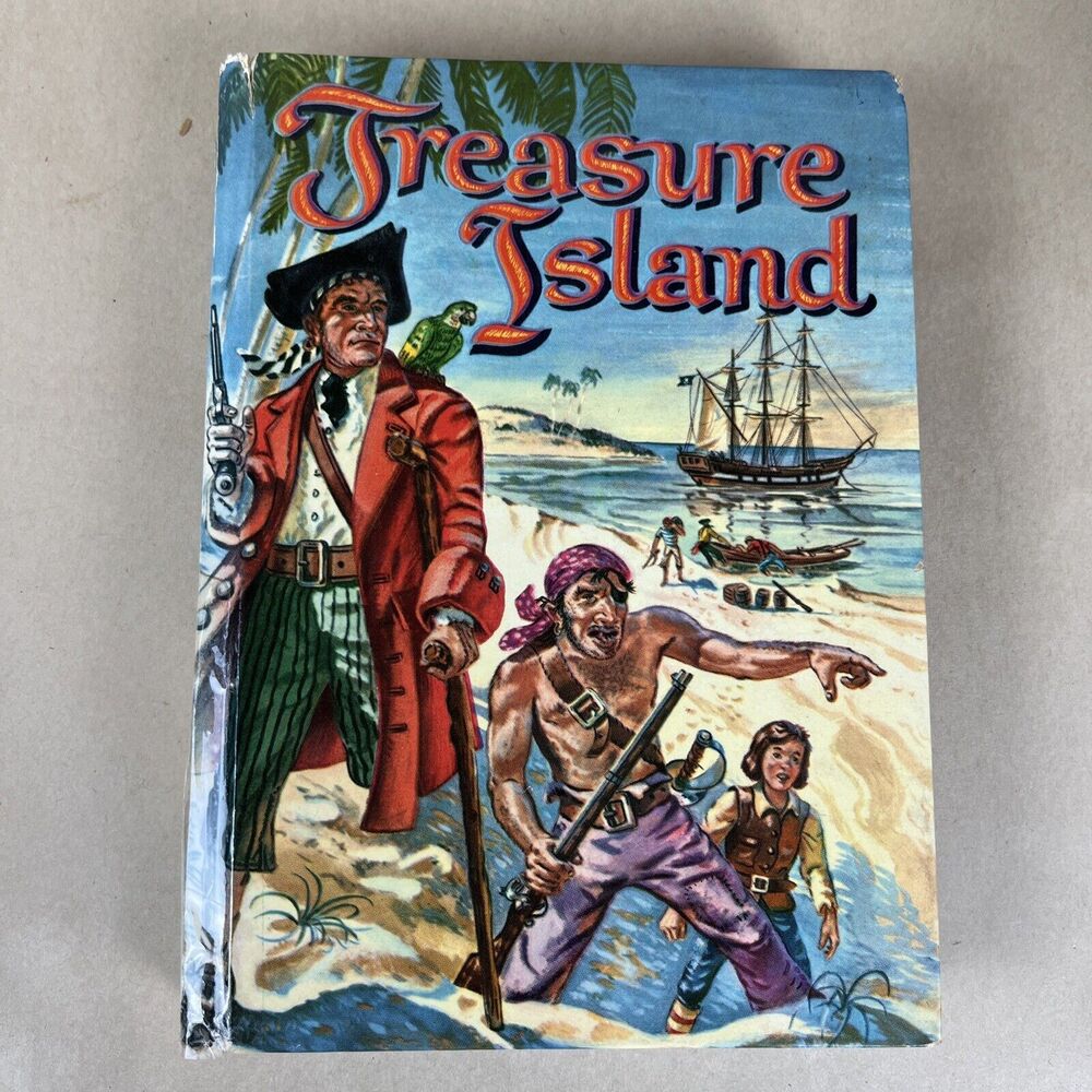 Vintage Book Treasure Island by Robert Louis‎ Stevenson 1955 Hardcover - Whitman